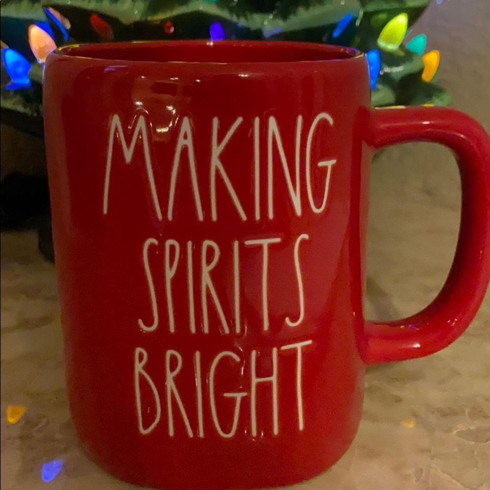 Rae Dunn MAKING SPIRITS BRIGHT red mug